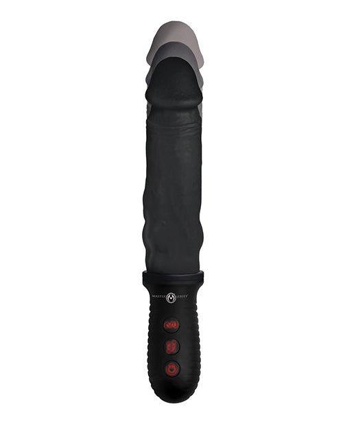 Master Series 8X Auto Pounder Vibrating & Thrusting Dildo w/Handle - Black | Shop Lowest Prices at fonlove.shop