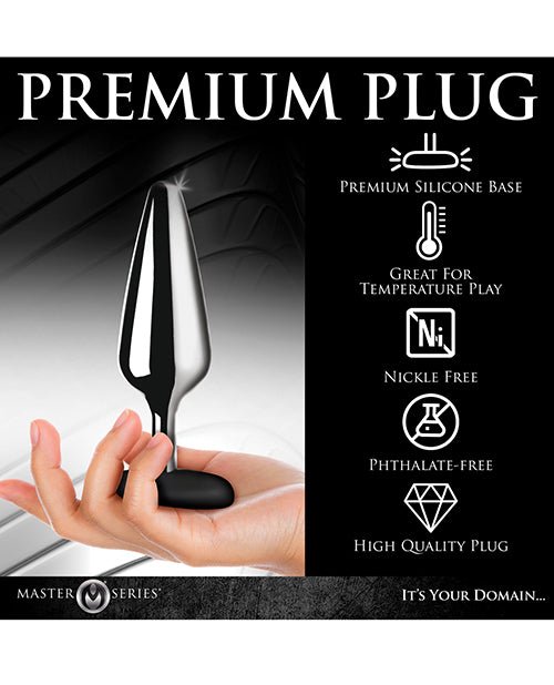 Master Series Butt Slut Metal & Silicone Butt Plug - Metal/Black | Shop Lowest Prices at fonlove.shop
