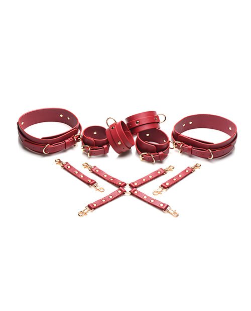 Master Series Crimson Captive Thigh, Wrist, Ankle Hog Tie Restraints - Red | Shop Lowest Prices at fonlove.shop