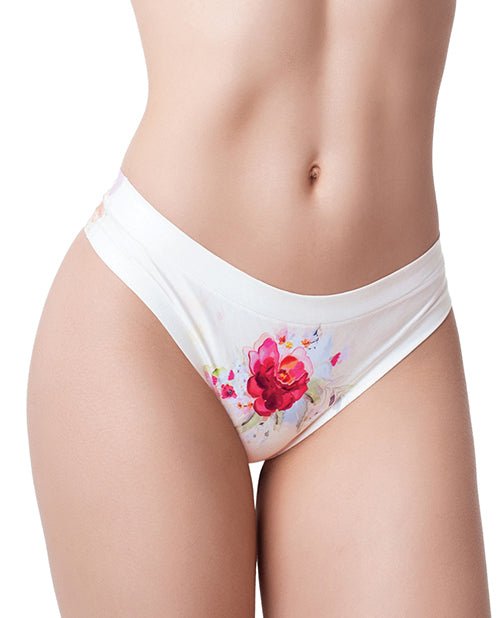 Mememe Flower Power Rose Printed Thong LG | Shop Lowest Prices at fonlove.shop