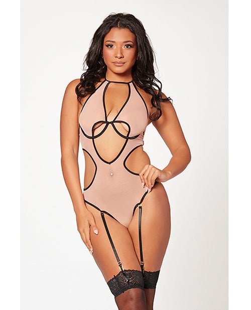 Mesh Cut Out Halter Teddy | Shop Lowest Prices at fonlove.shop