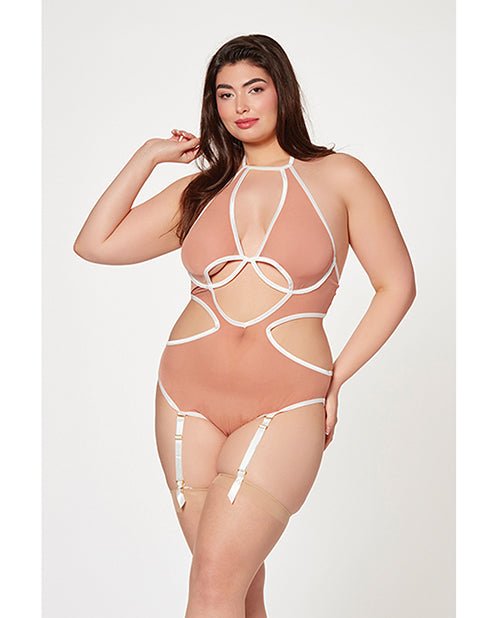 Mesh Cut Out Halter Teddy | Shop Lowest Prices at fonlove.shop