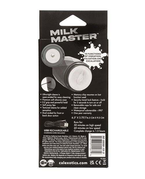 Milk Master Vibro Squeeze Pussy Stroker - Black | Shop Lowest Prices at fonlove.shop