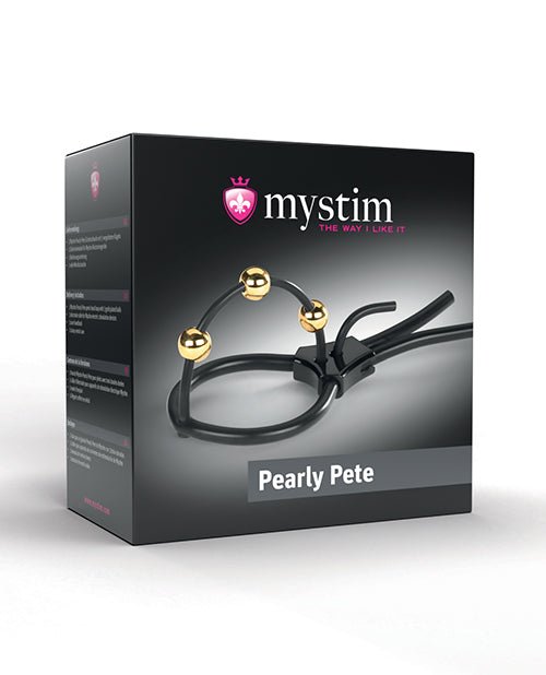 Mystim Pearly Pete Corona Strap w/Gold Balls - Black | Shop Lowest Prices at fonlove.shop