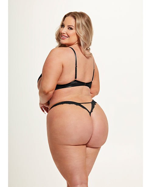 Nadia Lace & Mesh Cutout Teddy - Black 1X/2X | Shop Lowest Prices at fonlove.shop