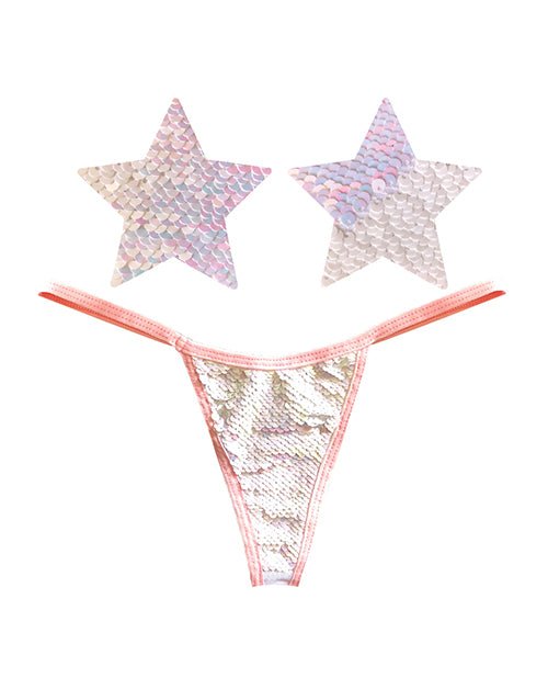 Neva Nude Naughty Knix Princess Bride Flip Sequin G - string & Pasties - Pink/white O/s | Shop Lowest Prices at fonlove.shop