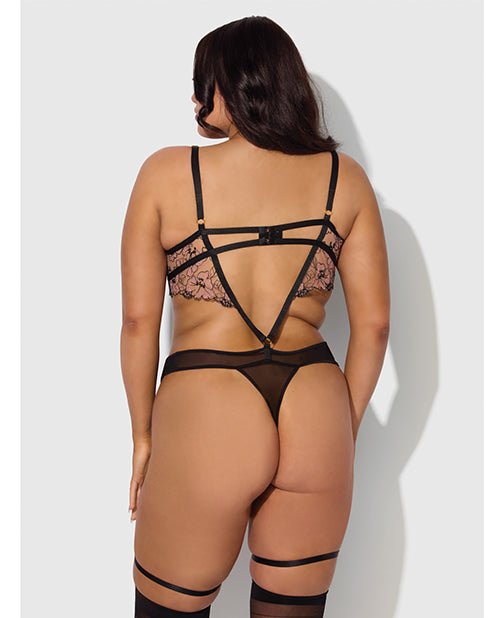 Nova Lace Teddy w/Garters - Black 1X/2X | Shop Lowest Prices at fonlove.shop