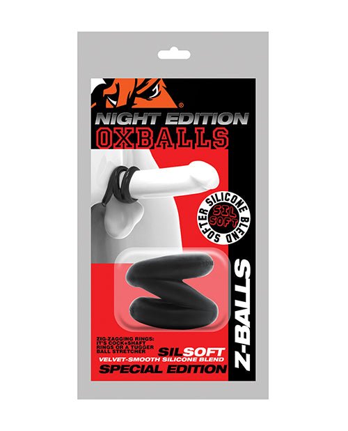 Oxballs Z - Balls Zig Zag Cock Ring & Ball Stretcher - Special Edition Night | Shop Lowest Prices at fonlove.shop