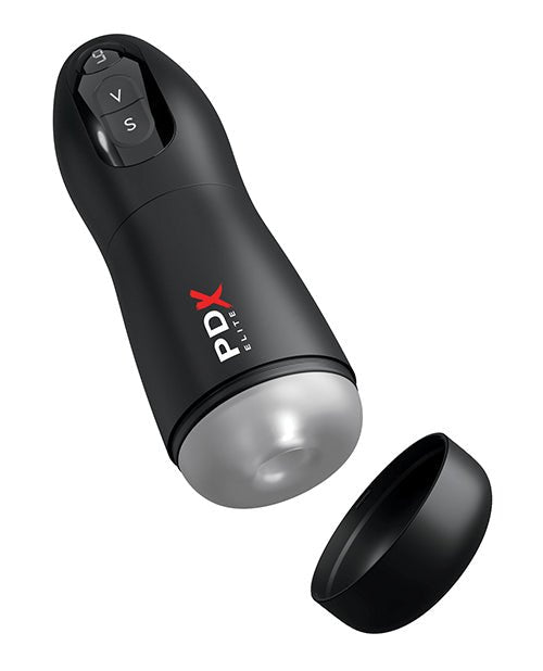 PDX Elite Suck - O - Matic Vibrating Stroker - Frosted/Black | Shop Lowest Prices at fonlove.shop