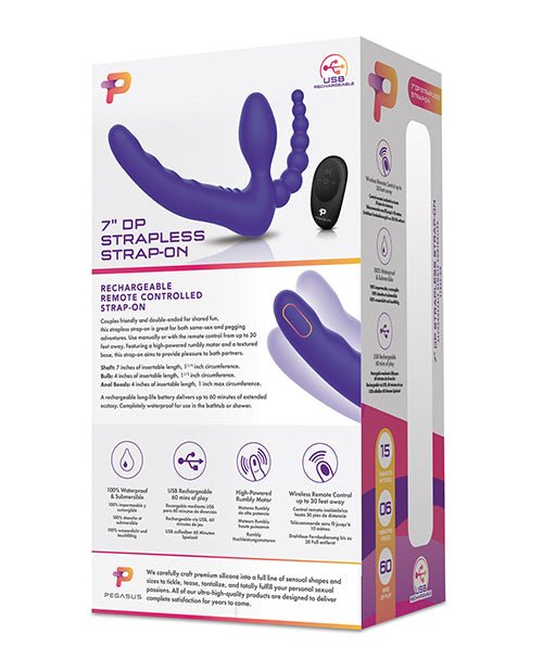 Pegasus 7" Strapless Strap On w/Remote - Purple | Shop Lowest Prices at fonlove.shop