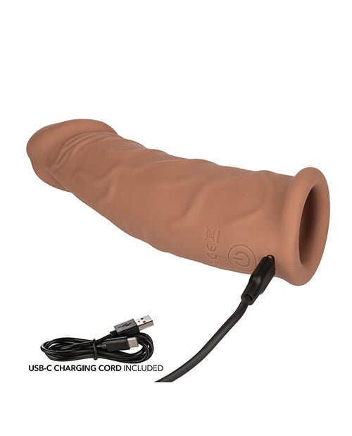 Performance Maxx 7" Vibrating Penis Extension - Brown | Shop Lowest Prices at fonlove.shop