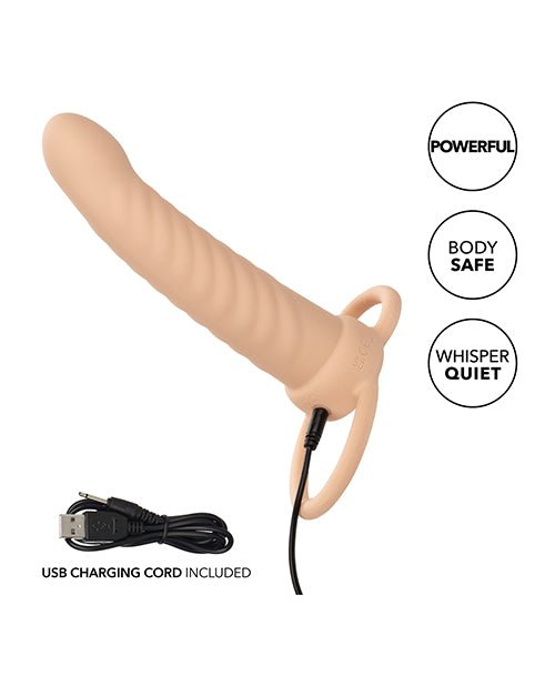 Performance Maxx Rechargeable Ribbed Dual Penetrator - Ivory | Shop Lowest Prices at fonlove.shop