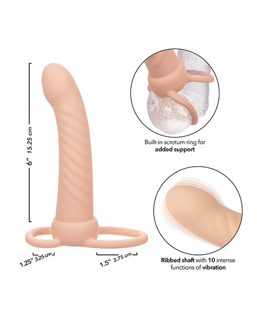 Performance Maxx Rechargeable Ribbed Dual Penetrator - Ivory | Shop Lowest Prices at fonlove.shop