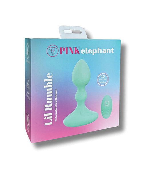 Pink Elephant Lil Rumble Rechargeable Vibe w/Remote - Aqua | Shop Lowest Prices at fonlove.shop