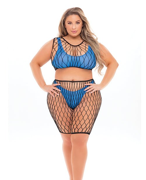 Pink Lipstick Brace For Impact Large Fishnet Top, Shorts, Bra & Thong (fits Up To 3x) Pink Qn | Shop Lowest Prices at fonlove.shop
