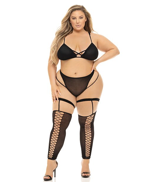 Pink Lipstick Want You Now Bra, Panty & Stockings Black | Shop Lowest Prices at fonlove.shop