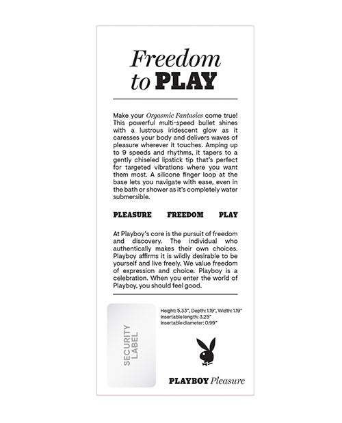 Playboy Pleasure Orgasmic Fantasy Bullet - White | Shop Lowest Prices at fonlove.shop