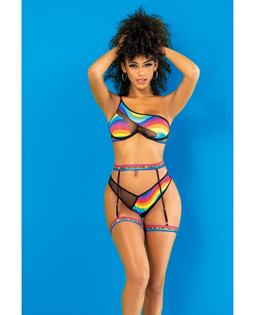 Pride One Shoulder Top, Garter Belt & Panty Black Prints | Shop Lowest Prices at fonlove.shop