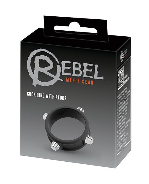 Rebel Cock Ring w/Studs - Black | Shop Lowest Prices at fonlove.shop