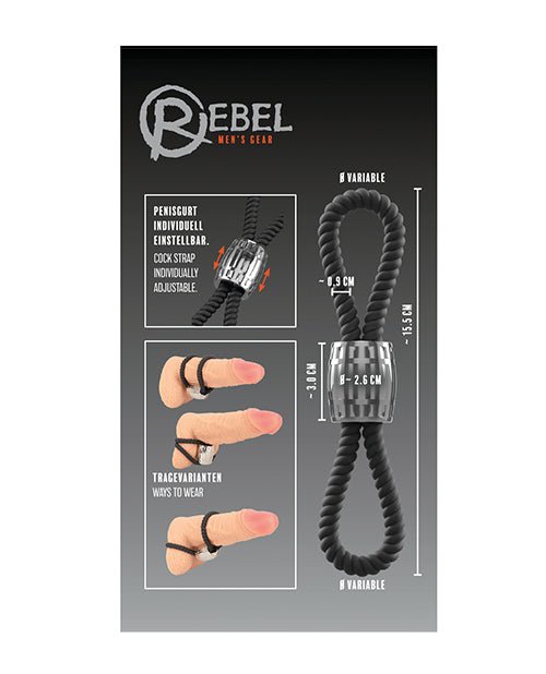Rebel Two Loop Heavy Rope Cock Lasso - Black | Shop Lowest Prices at fonlove.shop