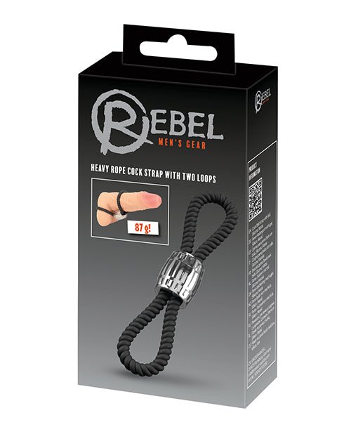 Rebel Two Loop Heavy Rope Cock Lasso - Black | Shop Lowest Prices at fonlove.shop