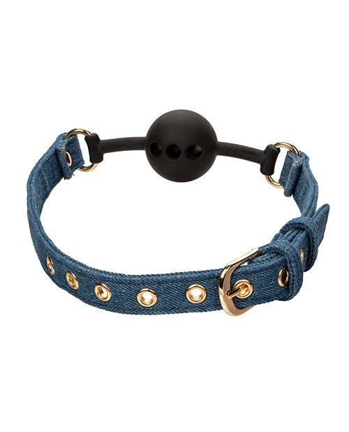 Ride 'Em Premium Denim Collection Ball Gag | Shop Lowest Prices at fonlove.shop