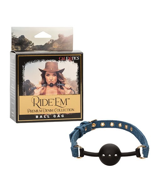 Ride 'Em Premium Denim Collection Ball Gag | Shop Lowest Prices at fonlove.shop