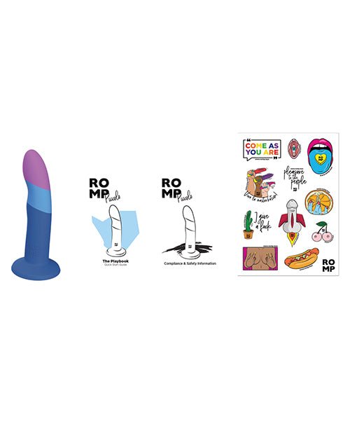 ROMP Piccolo 3 Color Dildo - Blue | Shop Lowest Prices at fonlove.shop
