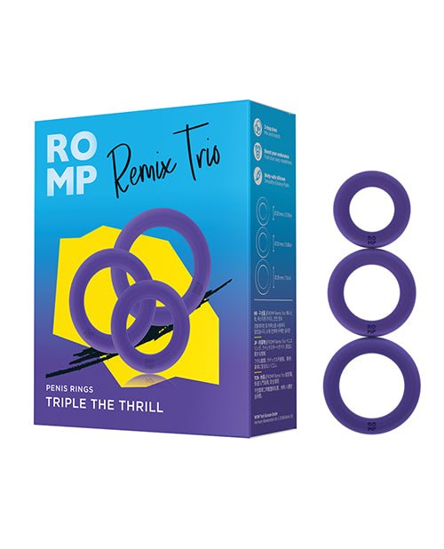 Romp Remix Trio Penis Ring Set of 3 - Purple | Shop Lowest Prices at fonlove.shop