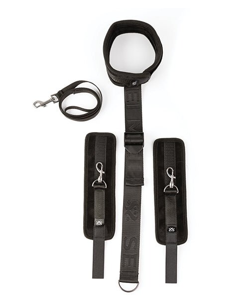 Sei Mio Neck Firmly in Check Adjustable Neck & Wrist Restraint Kit - Black | Shop Lowest Prices at fonlove.shop