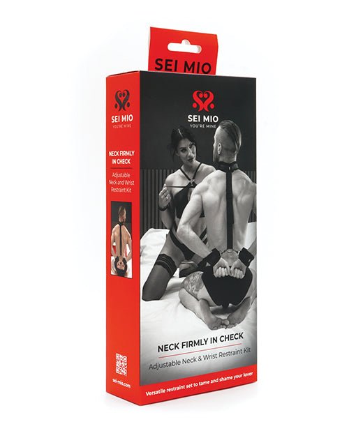 Sei Mio Neck Firmly in Check Adjustable Neck & Wrist Restraint Kit - Black | Shop Lowest Prices at fonlove.shop