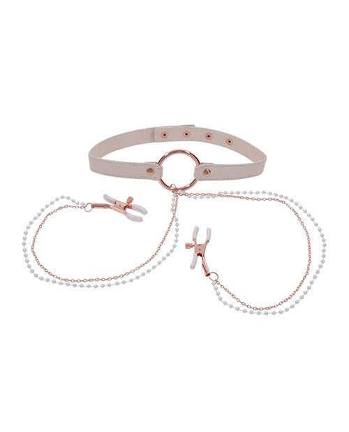 Sex & Mischief Peaches 'n CreaMe Collar with Nipple Clamps | Shop Lowest Prices at fonlove.shop