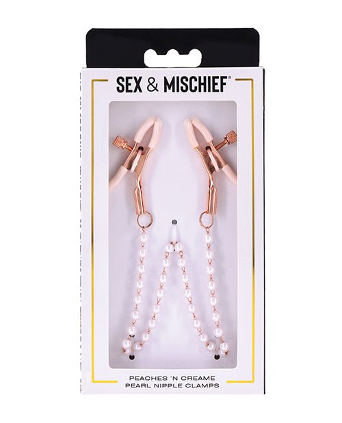 Sex & Mischief Peaches 'n CreaMe Pearl Nipple Clamps | Shop Lowest Prices at fonlove.shop