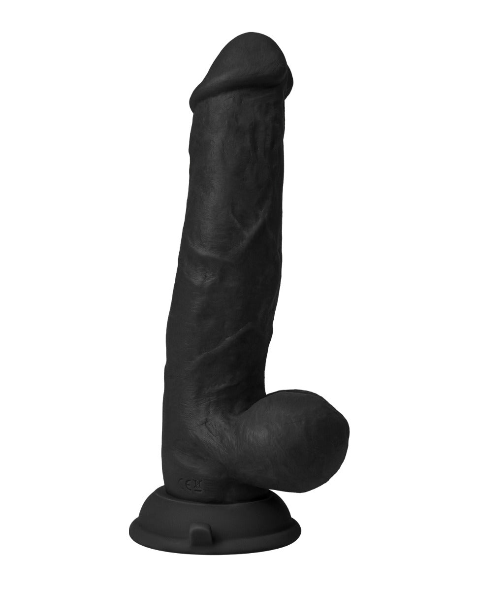 Shaft Flexskin Liquid Silicone 8.5" Vibrating Side Curve Dong w/Balls - Black | Shop Lowest Prices at fonlove.shop