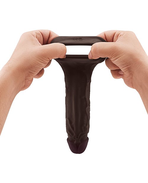 Shaft Flexskin Liquid Silicone 8.8" Vibrating Sheath - Mahogany | Shop Lowest Prices at fonlove.shop