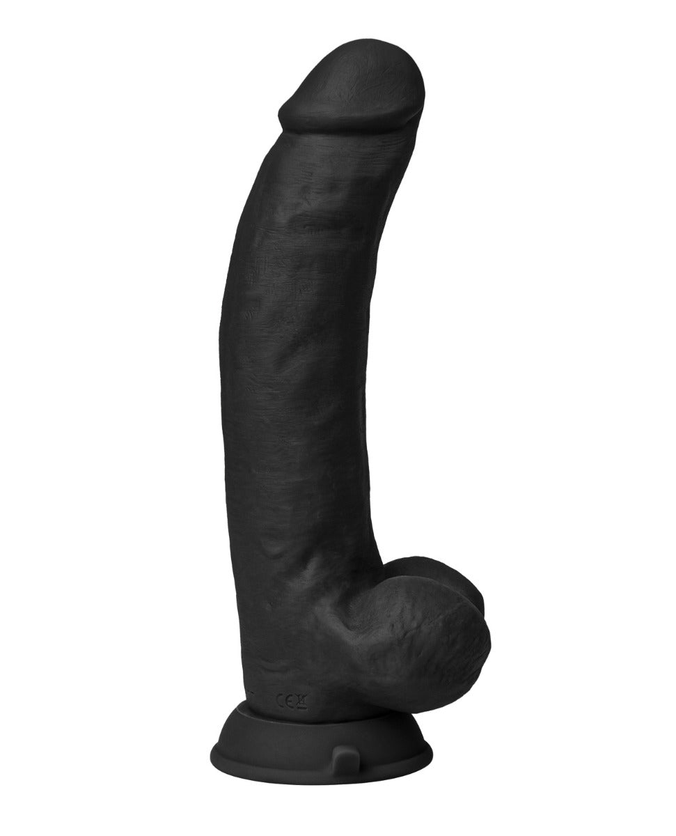 Shaft Flexskin Liquid Silicone 9.5" Vibrating Curved Dong w/Balls - Black | Shop Lowest Prices at fonlove.shop