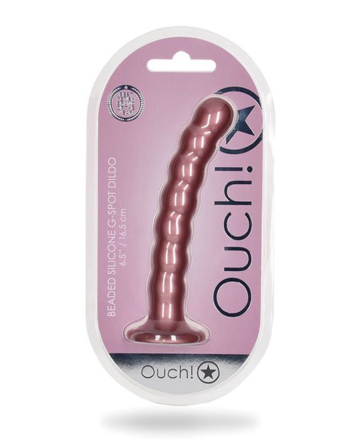 Shots Ouch 6.5" Beaded G - Spot Dildo - Rose Gold | Shop Lowest Prices at fonlove.shop