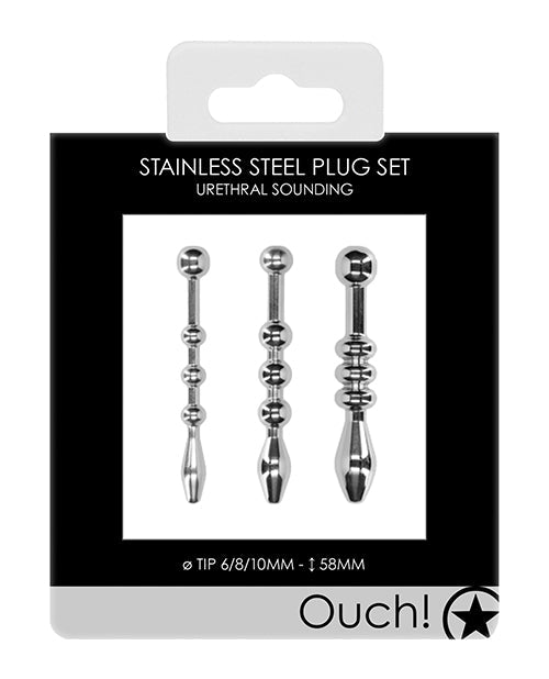 Shots Ouch Urethral Sounding Metal Plug Set - 58mm | Shop Lowest Prices at fonlove.shop