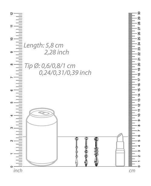 Shots Ouch Urethral Sounding Metal Plug Set - 58mm | Shop Lowest Prices at fonlove.shop