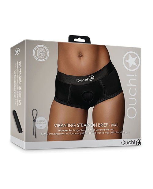 Shots Ouch Vibrating Strap On Brief - Black M/L | Shop Lowest Prices at fonlove.shop