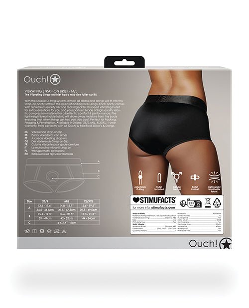Shots Ouch Vibrating Strap On Brief - Black M/L | Shop Lowest Prices at fonlove.shop