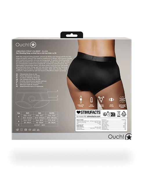 Shots Ouch Vibrating Strap On Brief - Black XL/XXL | Shop Lowest Prices at fonlove.shop