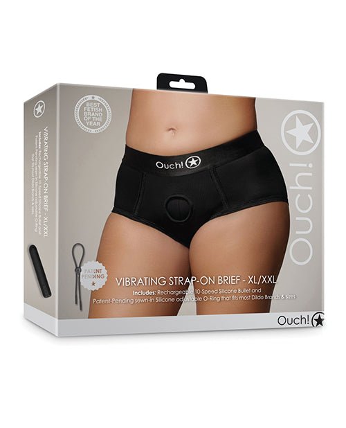 Shots Ouch Vibrating Strap On Brief - Black XL/XXL | Shop Lowest Prices at fonlove.shop