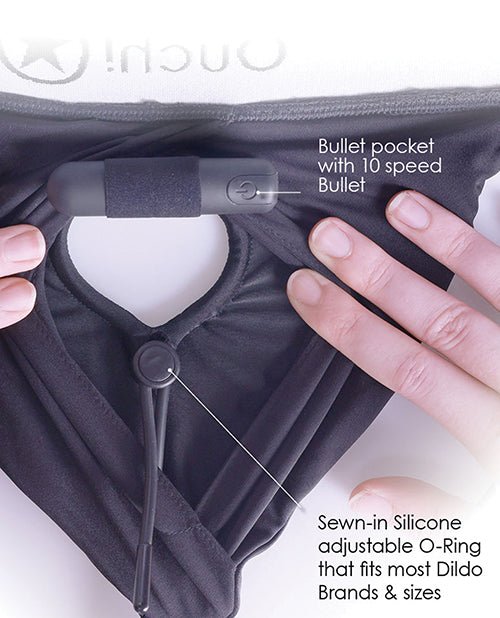 Shots Ouch Vibrating Strap On Brief - Black XL/XXL | Shop Lowest Prices at fonlove.shop