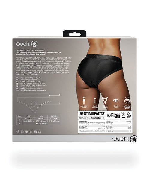 Shots Ouch Vibrating Strap On Hipster - Black M/L | Shop Lowest Prices at fonlove.shop