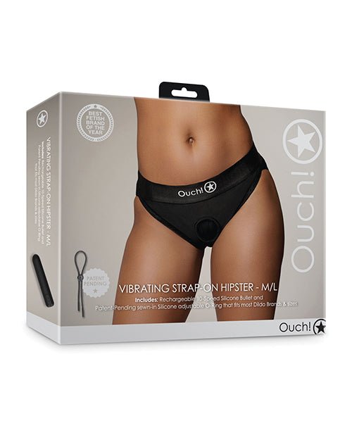 Shots Ouch Vibrating Strap On Hipster - Black M/L | Shop Lowest Prices at fonlove.shop