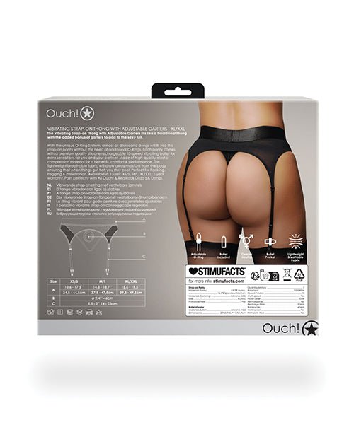 Shots Ouch Vibrating Strap On Thong w/Adjustable Garters - Black XL/XXL | Shop Lowest Prices at fonlove.shop