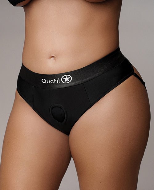 Shots Ouch Vibrating Strap On Thong w/Removable Rear Straps - Black XL/XXL | Shop Lowest Prices at fonlove.shop