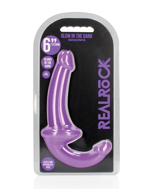 Shots RealRock 6" Strapless Strap On Glow in the Dark - Neon Purple | Shop Lowest Prices at fonlove.shop