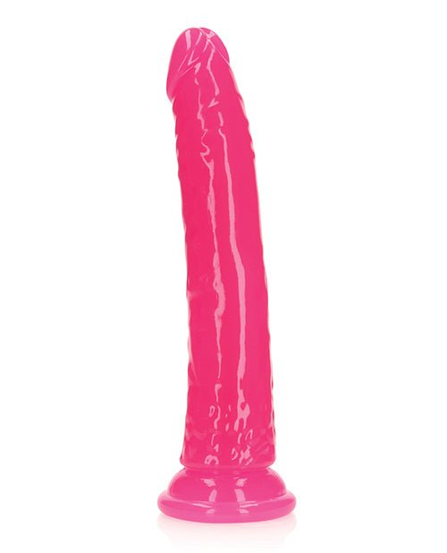 Shots RealRock 9" Slim Dildo Glow in the Dark - Neon Pink | Shop Lowest Prices at fonlove.shop